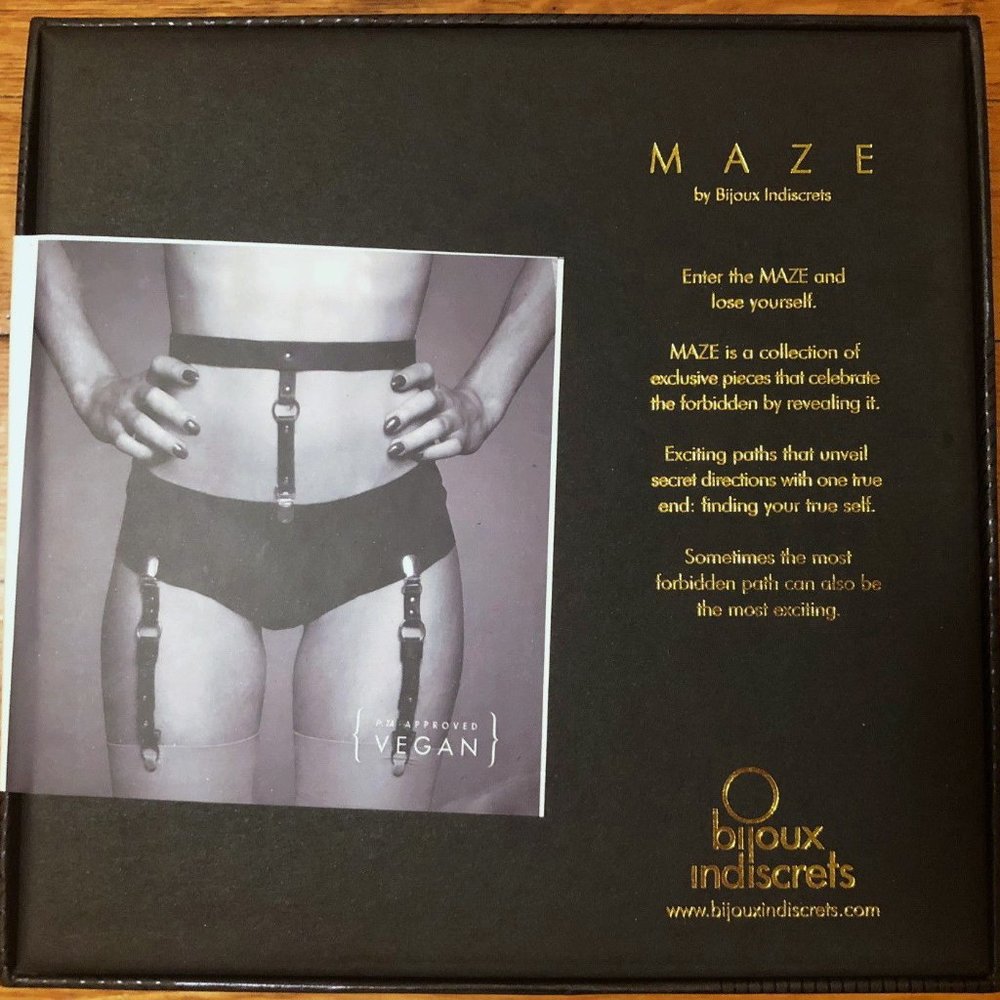 BIJOUX new SUSPENDER BELT & GARTERS 'MAZE' One Size NWT Tan Brown SEXY! gift - Picture 2 of 8